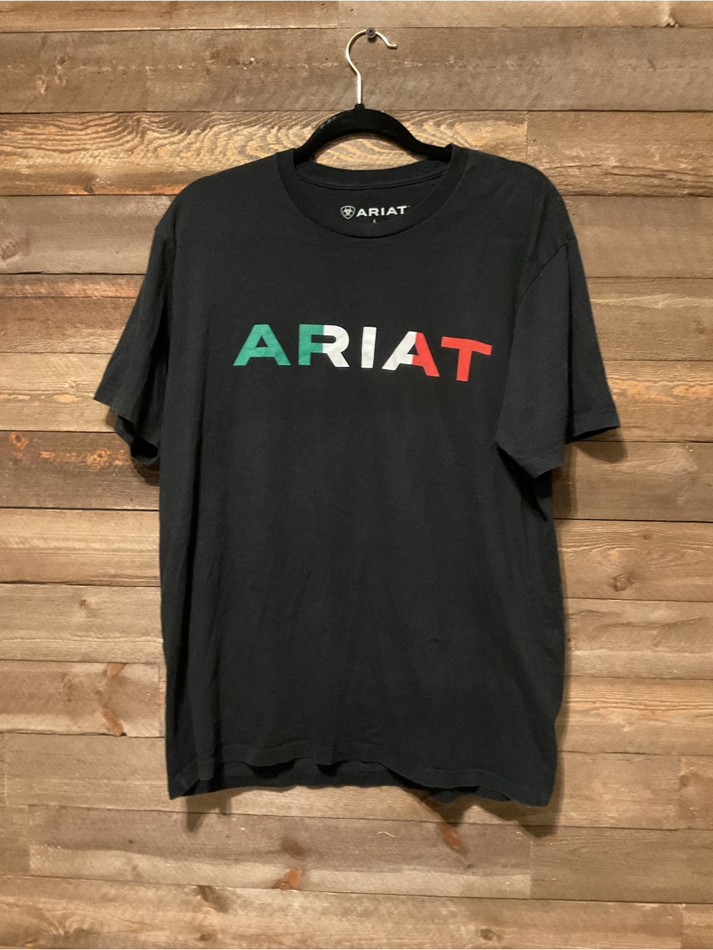 Ariat Men's Viva Mexico Screen Print Logo Black Short Sleeve T-Shirt Size Large